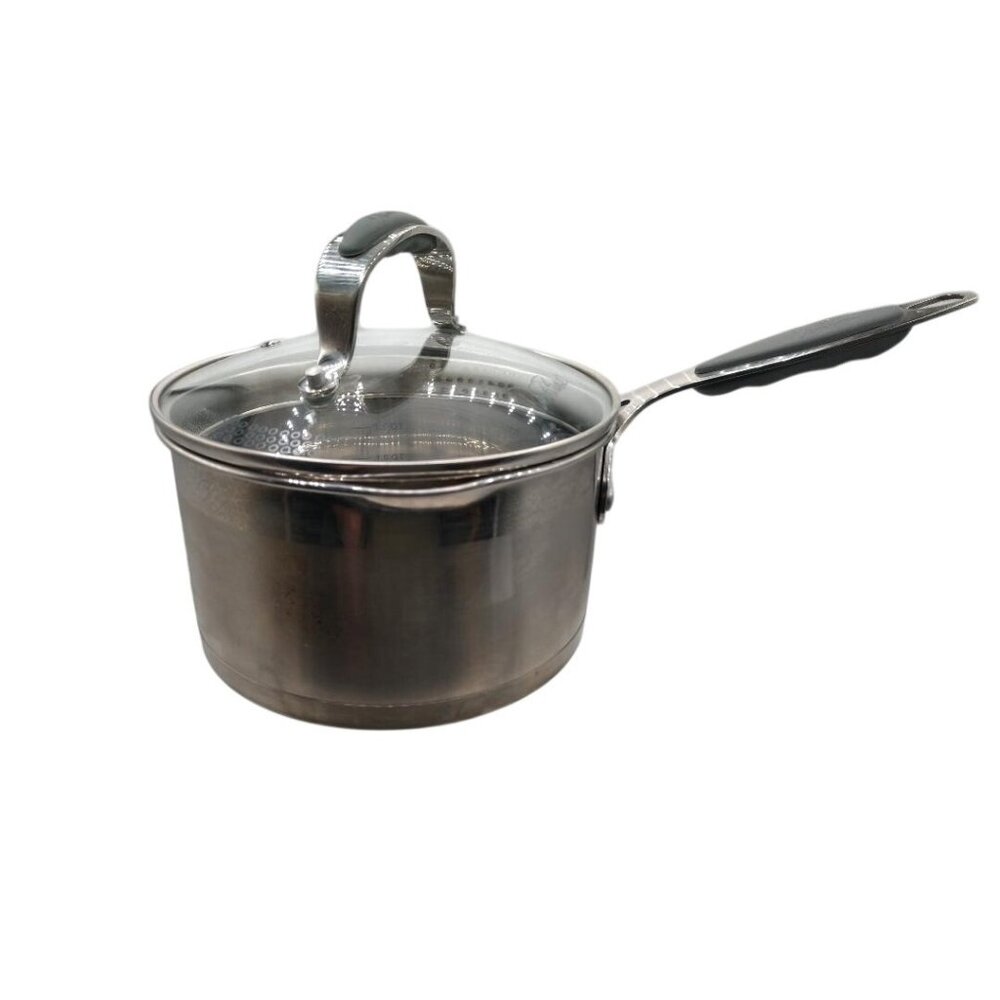 David Burke Restaurateur 2.5 Qt Stainless Steel Saucepan With Glass Lid & Strain